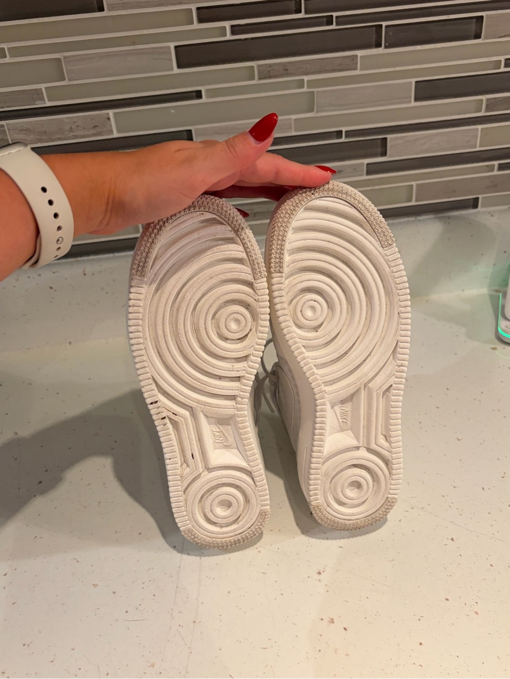 Nike White Mid-Top Sneaker with Air Sole - Picture 7 of 12